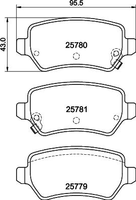 HELLA 8DB 355 040-611 - Bremžu uzliku kompl., Disku bremzes adetalas.lv