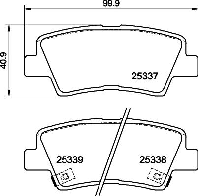 HELLA 8DB 355 040-171 - Bremžu uzliku kompl., Disku bremzes adetalas.lv