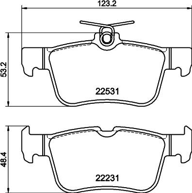 HELLA 8DB 355 041-071 - Bremžu uzliku kompl., Disku bremzes adetalas.lv