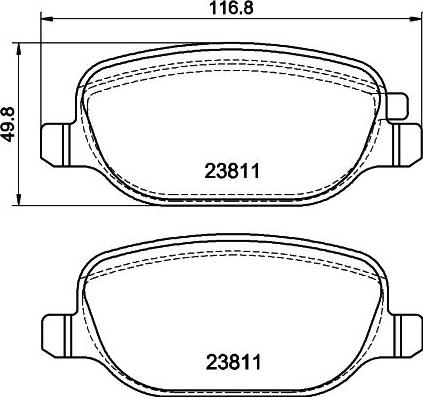 HELLA 8DB 355 043-931 - Bremžu uzliku kompl., Disku bremzes adetalas.lv