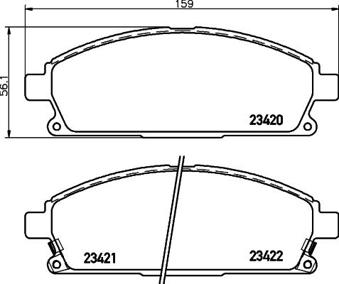 HELLA 8DB 355 009-661 - Bremžu uzliku kompl., Disku bremzes adetalas.lv