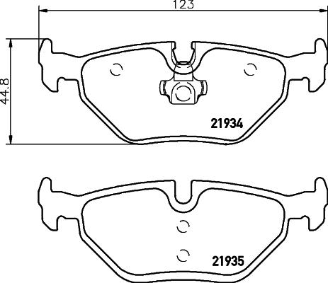 HELLA 8DB 355 009-051 - Bremžu uzliku kompl., Disku bremzes adetalas.lv