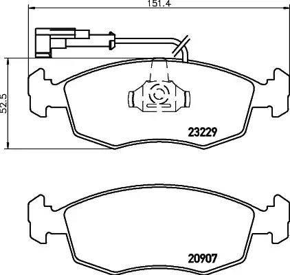 HELLA 8DB 355 009-151 - Bremžu uzliku kompl., Disku bremzes adetalas.lv