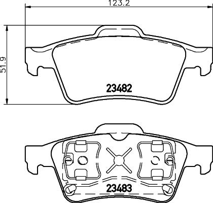 HELLA 8DB 355 009-121 - Bremžu uzliku kompl., Disku bremzes adetalas.lv