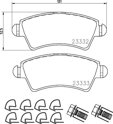 HELLA 8DB 355 009-871 - Bremžu uzliku kompl., Disku bremzes adetalas.lv