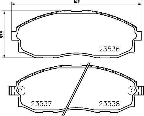 HELLA 8DB 355 029-041 - Bremžu uzliku kompl., Disku bremzes adetalas.lv