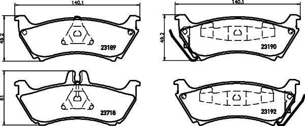 HELLA 8DB 355 009-241 - Bremžu uzliku kompl., Disku bremzes adetalas.lv