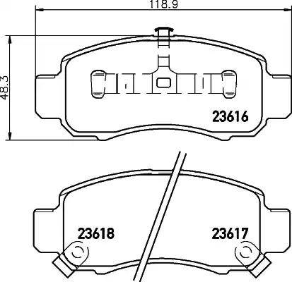 HELLA 8DB 355 009-711 - Bremžu uzliku kompl., Disku bremzes adetalas.lv