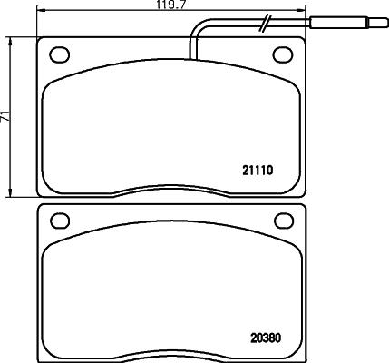 HELLA 8DB 355 005-931 - Bremžu uzliku kompl., Disku bremzes adetalas.lv