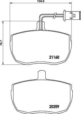 HELLA 8DB 355 005-831 - Bremžu uzliku kompl., Disku bremzes adetalas.lv