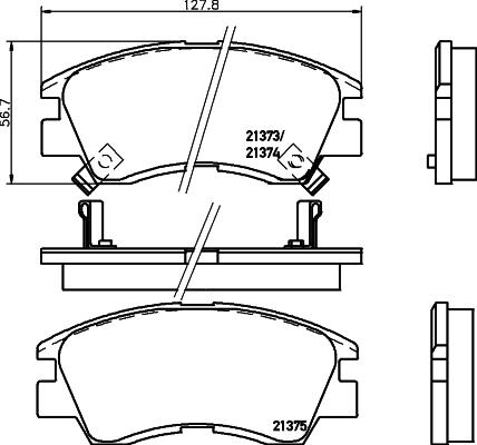 HELLA 8DB 355 005-781 - Bremžu uzliku kompl., Disku bremzes adetalas.lv