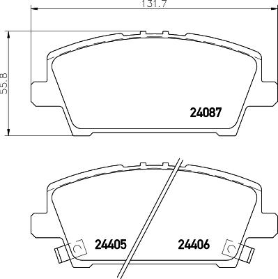 HELLA 8DB 355 006-911 - Bremžu uzliku kompl., Disku bremzes adetalas.lv