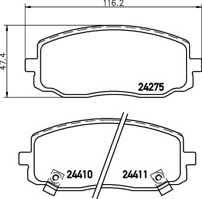 HELLA 8DB 355 006-571 - Bremžu uzliku kompl., Disku bremzes adetalas.lv