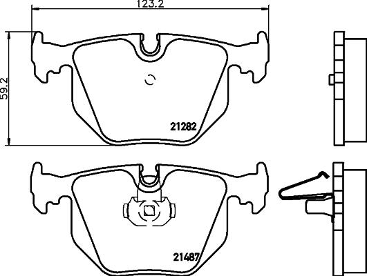 HELLA 8DB 355 008-091 - Bremžu uzliku kompl., Disku bremzes adetalas.lv