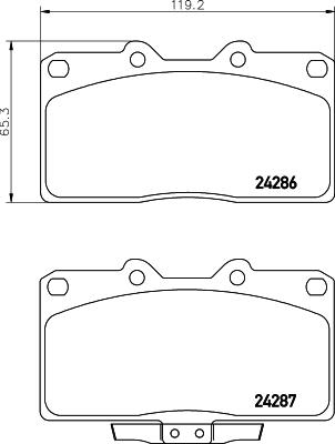 HELLA 8DB 355 006-641 - Bremžu uzliku kompl., Disku bremzes adetalas.lv