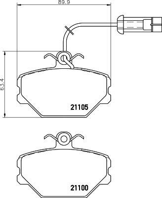 HELLA 8DB 355 006-191 - Bremžu uzliku kompl., Disku bremzes adetalas.lv