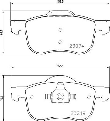 HELLA 8DB 355 006-851 - Bremžu uzliku kompl., Disku bremzes adetalas.lv