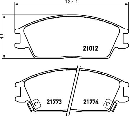 HELLA 8DB 355 026-841 - Bremžu uzliku kompl., Disku bremzes adetalas.lv