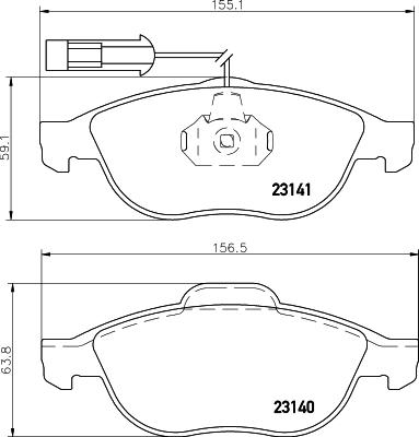 HELLA 8DB 355 008-421 - Bremžu uzliku kompl., Disku bremzes adetalas.lv