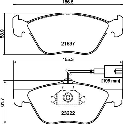 HELLA 8DB 355 008-611 - Bremžu uzliku kompl., Disku bremzes adetalas.lv