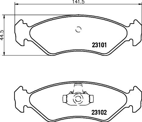 HELLA 8DB 355 008-051 - Bremžu uzliku kompl., Disku bremzes adetalas.lv