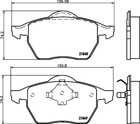 HELLA 8DB 355 008-001 - Bremžu uzliku kompl., Disku bremzes adetalas.lv