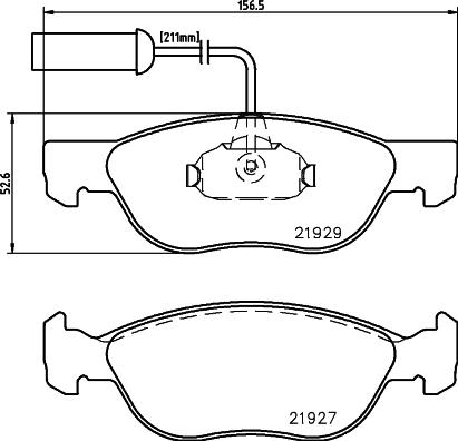 HELLA 8DB 355 008-321 - Bremžu uzliku kompl., Disku bremzes adetalas.lv