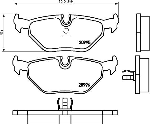 HELLA 8DB 355 007-421 - Bremžu uzliku kompl., Disku bremzes adetalas.lv