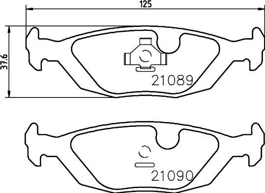 HELLA 8DB 355 007-521 - Bremžu uzliku kompl., Disku bremzes adetalas.lv