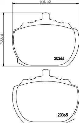 HELLA 8DB 355 007-091 - Bremžu uzliku kompl., Disku bremzes adetalas.lv