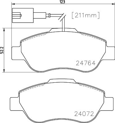 HELLA 8DB 355 019-921 - Bremžu uzliku kompl., Disku bremzes adetalas.lv