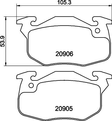 HELLA 8DB 355 019-141 - Bremžu uzliku kompl., Disku bremzes adetalas.lv