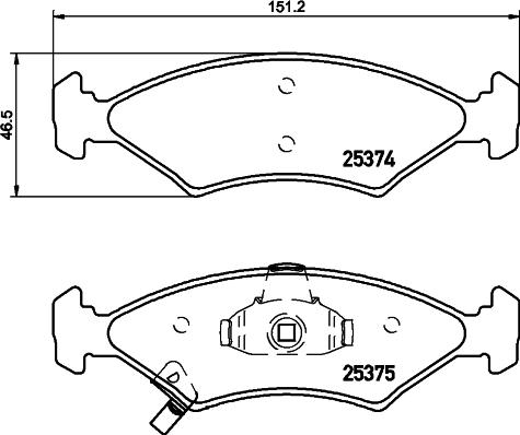 HELLA 8DB 355 019-891 - Bremžu uzliku kompl., Disku bremzes adetalas.lv