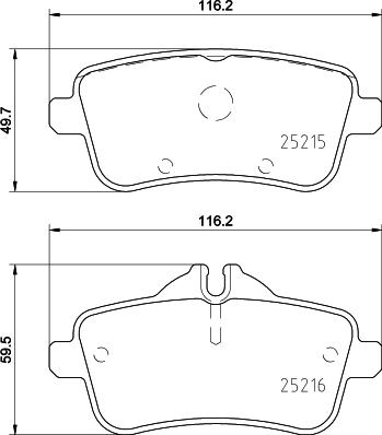 HELLA 8DB 355 019-841 - Bremžu uzliku kompl., Disku bremzes adetalas.lv