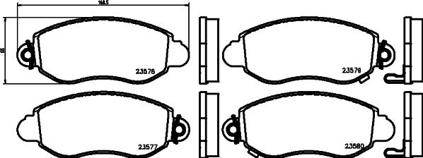 HELLA 8DB 355 019-361 - Bremžu uzliku kompl., Disku bremzes adetalas.lv