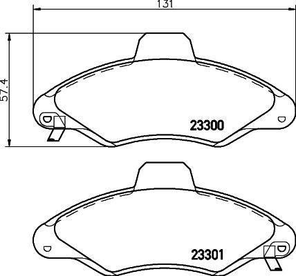 HELLA 8DB 355 019-291 - Bremžu uzliku kompl., Disku bremzes adetalas.lv