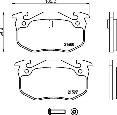 HELLA 8DB 355 019-221 - Bremžu uzliku kompl., Disku bremzes adetalas.lv