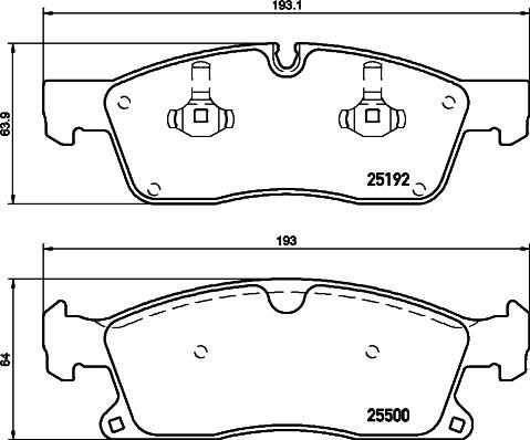 HELLA 8DB 355 019-821 - Bremžu uzliku kompl., Disku bremzes adetalas.lv