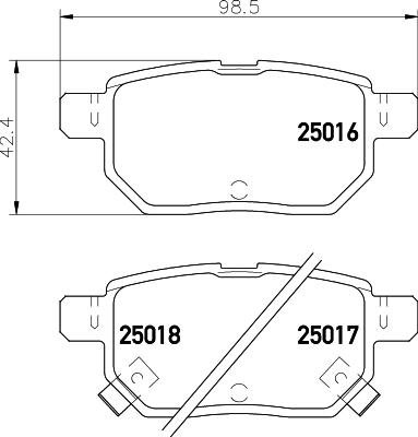 HELLA 8DB 355 014-991 - Bremžu uzliku kompl., Disku bremzes adetalas.lv