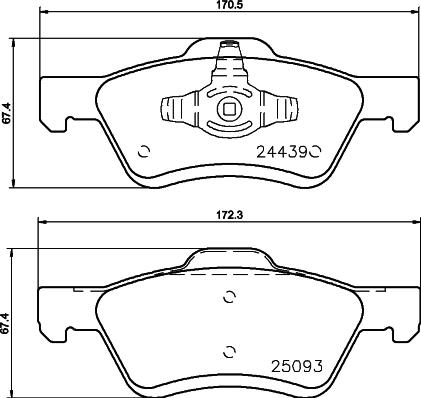 HELLA 8DB 355 014-961 - Bremžu uzliku kompl., Disku bremzes adetalas.lv