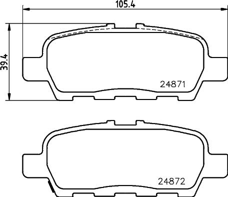 HELLA 8DB 355 014-561 - Bremžu uzliku kompl., Disku bremzes adetalas.lv