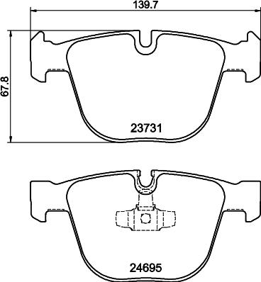 HELLA 8DB 355 014-141 - Bremžu uzliku kompl., Disku bremzes adetalas.lv