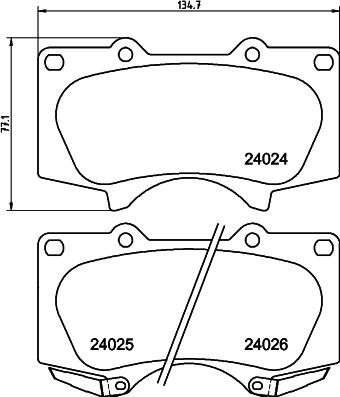 HELLA 8DB 355 014-121 - Bremžu uzliku kompl., Disku bremzes adetalas.lv