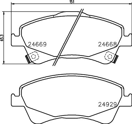 HELLA 8DB 355 014-881 - Bremžu uzliku kompl., Disku bremzes adetalas.lv