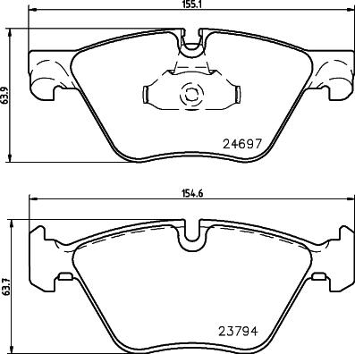 HELLA 8DB 355 026-311 - Bremžu uzliku kompl., Disku bremzes adetalas.lv