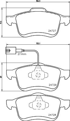 HELLA 8DB 355 014-241 - Bremžu uzliku kompl., Disku bremzes adetalas.lv