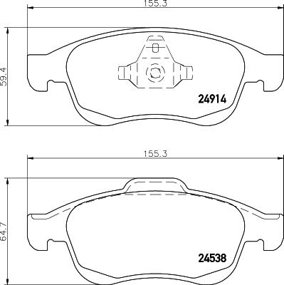 HELLA 8DB 355 014-791 - Bremžu uzliku kompl., Disku bremzes adetalas.lv