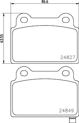 HELLA 8DB 355 014-701 - Bremžu uzliku kompl., Disku bremzes adetalas.lv