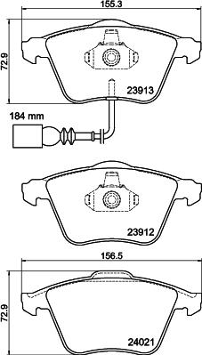 HELLA 8DB 355 015-971 - Bremžu uzliku kompl., Disku bremzes adetalas.lv