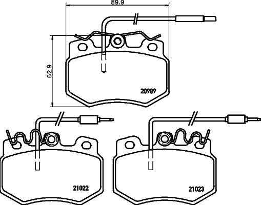 HELLA 8DB 355 015-511 - Bremžu uzliku kompl., Disku bremzes adetalas.lv